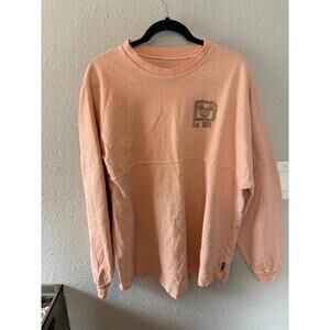 Disney Parks Spirit Jersey pink and gold sparkle size L. Some cracking on the lo